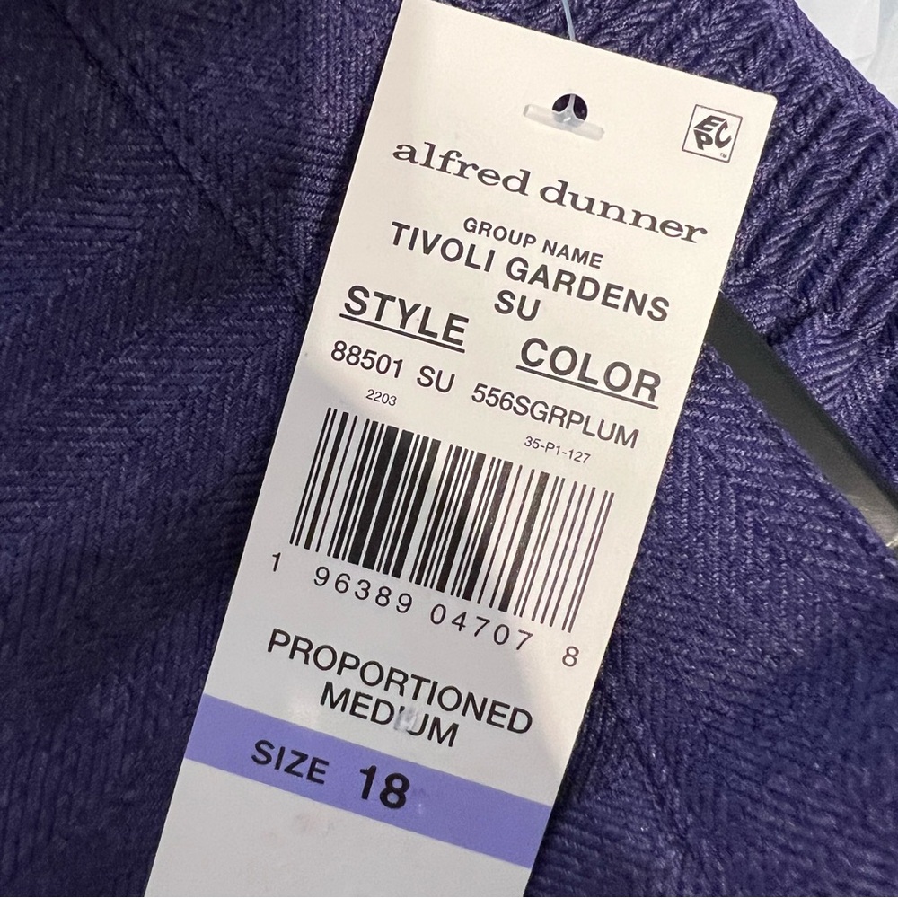 ALFRED DUNNER Tivoli Gardens Pull-On Slacks 88501 Purple Size 18 NWT - Picture 7 of 7